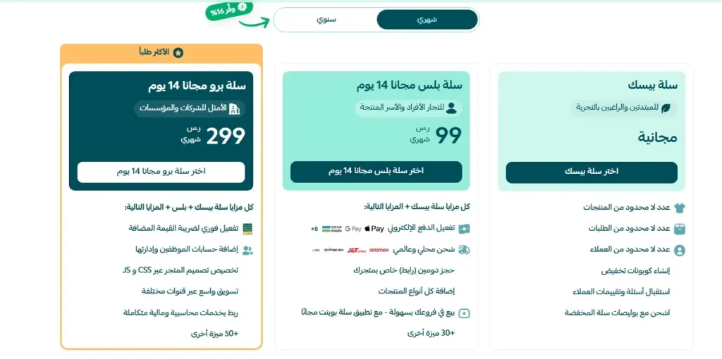 باقات سلة الشهرية